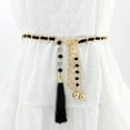 thumbnail image 3 of Prolriy Chain Belts for Women Casual Fashion Metal Wear Belt Waist Chain Tassel Pendant Belt Womens Belt Black, 3 of 5