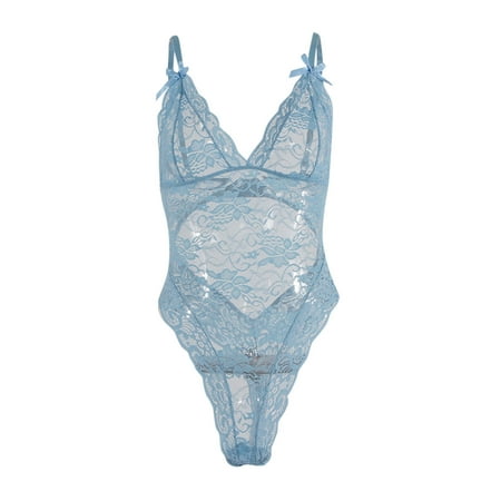 Puawkoer Sexy Fashion Lace Lingerie Lace Garter Lingerie Set with Removable Choker Underwear Sleepwear Steel Ring Sexy Lace Push Up Bra Set Pajamas Garter