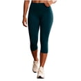 thumbnail image 4 of Cagogo Women's High Waisted Capri Leggings with Pockets Slim Fit Active Sport Pants Casual Yoga Lounge Athletic Wear Summer Outfits, Navy 2XL, 4 of 7