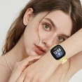 thumbnail image 2 of REQO Bling Metal Bands Compatible with Fitbit Versa 4 /Fitbit Versa 3 /Fitbit Sense 2 /Fitbit Sense Bands for Women,Adjustable Replacement Straps Including regulator, 2 of 6