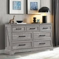 thumbnail image 5 of ACCOHOHO 7 Drawer Dresser for Bedroom, Farmhouse Rustic Wood Dresser Chest of Wide Drawers for Living Room, Grey, 5 of 6