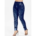 thumbnail image 4 of Rosegal Women's Plus Size High Waisted 3D Printed Leggings Women Stretch Cotton Printed Legging, 4 of 5