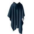 thumbnail image 6 of qolati Womens Hoodies Long Cloak Mens Unisex Lightweight Fleece Ruffle Hooded Poncho Sweater Wrap Topper Elegant Shawls Cape for Christmas Clothing Dark Blue Free Size, 6 of 6