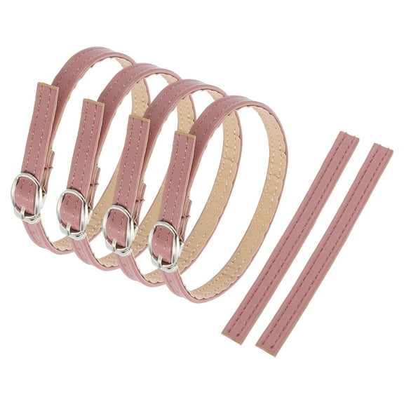 2 Pair Replacement Ankle Strap for Heels Detachable High Heels Shoe Straps Adjustable PU Leather Shoe Bands, Lotus Root Pink