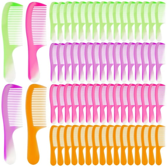 100 Pieces Colorful Hair Combs, Hair Combs Bulk, Disposable Hair Comb, Individually Wrapped Comb Set for Kids Women Men Hotel Shelter Homeless Nursing Home Charity
