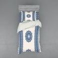thumbnail image 1 of Ambesonne Mandala Bedding Set 3 Pcs, Oriental Zigzag Ethnic, Twin XL, Dark Blue and Cream, 1 of 3