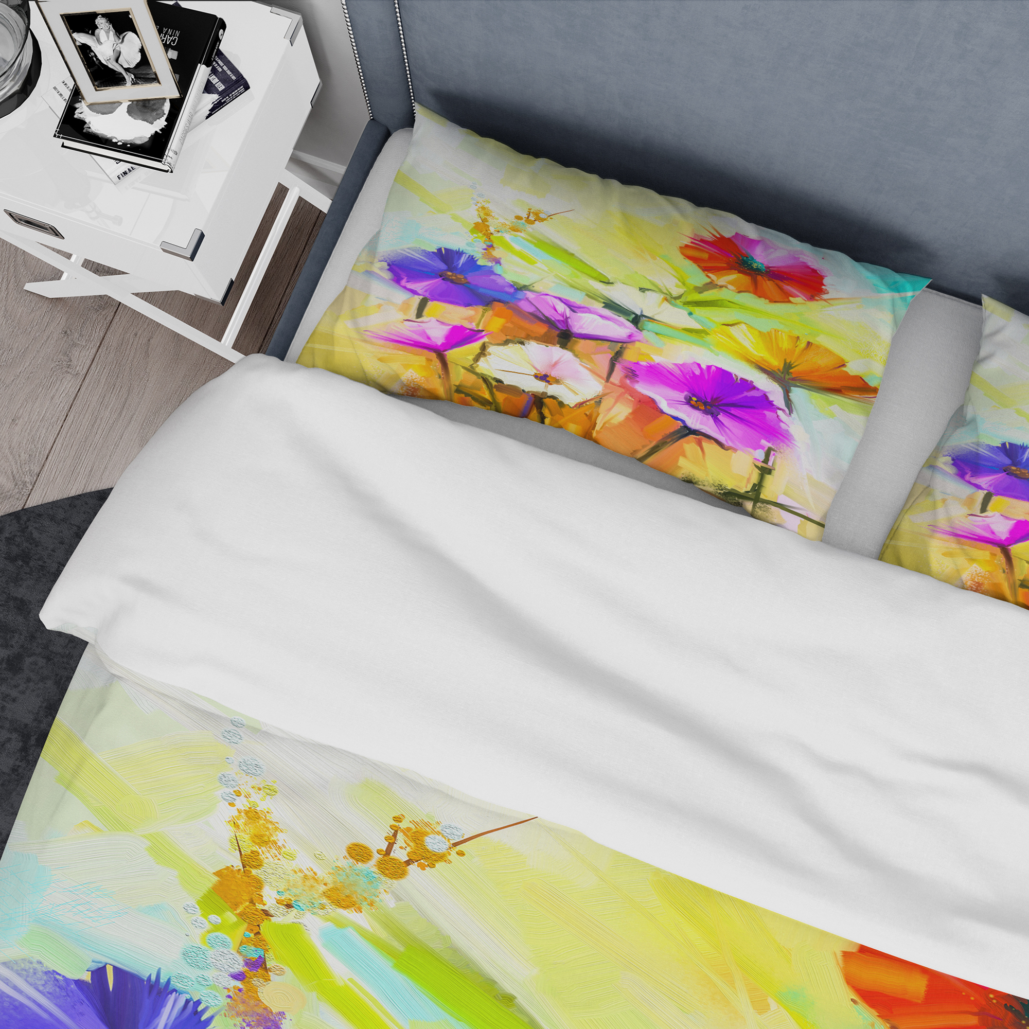 Designart 'Colorful Gerbera Flowers Painting' Traditional Duvet Cover Set