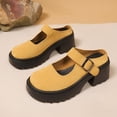 thumbnail image 6 of Women's Mary Janes Shoes Platform Dress Low Heel Chunky Pumps Round Toe Ankle Strap Pumps Shoes Oxfords Esther Yellow 38, 6 of 9