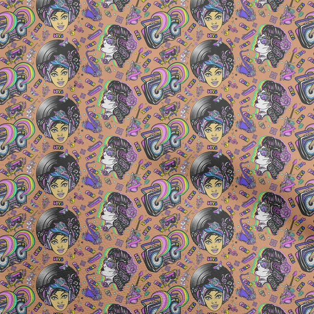 oneOone Viscose Chiffon Peach Fabric African Sewing Material Print Fabric by The Yard 42 Inch Wide