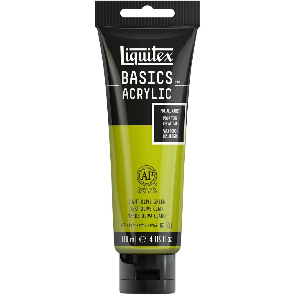 Liquitex 1046218 4 oz Basic Acrylic Paint, Light Olive Green - Walmart
