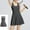 Gray, variant on 2025 Zip Up Sports Dress for Women Solid Casual Outdoor Athletic Workout Dresses Flowy Crewneck Mini A-line Sundress