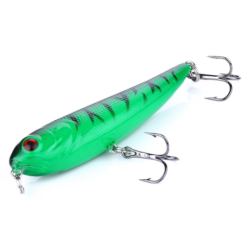 HENGJIA 5PCS Fishing Lures, Pencil Plopper Fishing Lures for Bass Catfish Pike Perch, Topwater Fishing Lures with Floating Minnow Pencil Popper Bass Bait for Freshwater or Saltwater