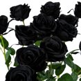 thumbnail image 4 of Scidweet 18 Pcs Fake Roses Artificial Flowers Decor, Silk Rose Plastics Flower Bouquet for Wedding Party Mother's Day Decorations, Black, 4 of 6