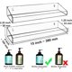 thumbnail image 2 of AMT 2 Pack Acrylic Floating Shelves, 15" L x 3.25" W, Clear Bathroom Wall Shelf, Bookshelves, Invisible Display for Office, Bedroom, Small Gap Allows Water to Escape, Free Screws & Drill Bit, 2 of 5