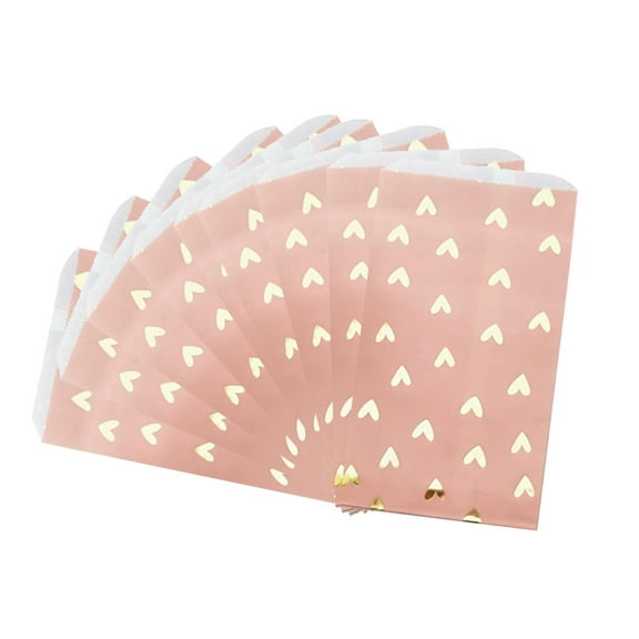 WRISTBIQUE Kraft Paper Bags Pink For Party Favors 25Pcs 11.8 x 4.7 x 0.04In