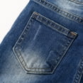 thumbnail image 4 of KIDSCOOL SPACE Girls Jeans,Elastic Waistband Inside Little Big Girl Ripped Holes Denim Pants,Blue,13-14 Years, 4 of 6