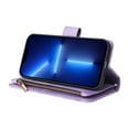 thumbnail image 6 of SaniMore Case for iPhone 14 Pro Max 6.7" 2022, PU Leather Zipper Wallet Cover [RFID Blocking] Card Slot Magnetic Clsap Flip Folio with Wrist/Crossbody Strap Kickstand Full Protective Cover, Purple, 6 of 16