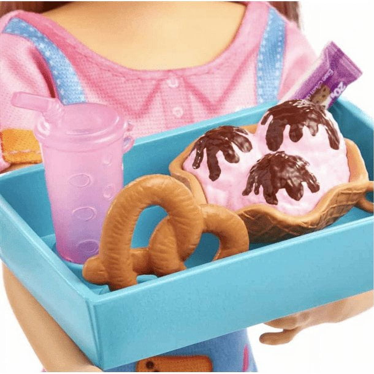 Barbie Skipper First Jobs Snack Stand Playset, Color-Change Sundae, 8 Accessories, Doll Playset