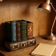 thumbnail image 4 of Yunuuuoa Vintage Fake Book Organizer, Wooden Book Prop & Jewelry Box, Desktop Decor & Storage Solution for Home Office, Library Style Display Shelf, Decorative Bookcase Organizer, 4 of 7