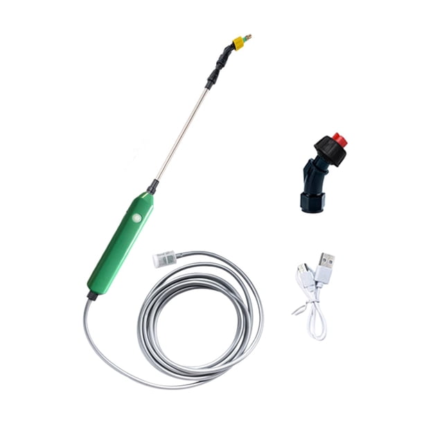 Rociador de jardín eléctrico, pulverizador de plantas Mister, varita telescópica larga, herramienta de riego, 2 boquillas ajustables para jardinería y Manguera de 2m