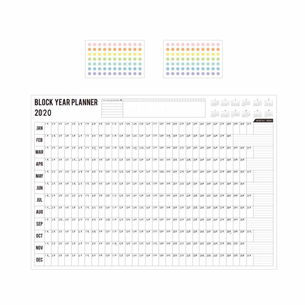 KABOER 2020 Monthly Calendar Table Reminder Countdown Note Calendar