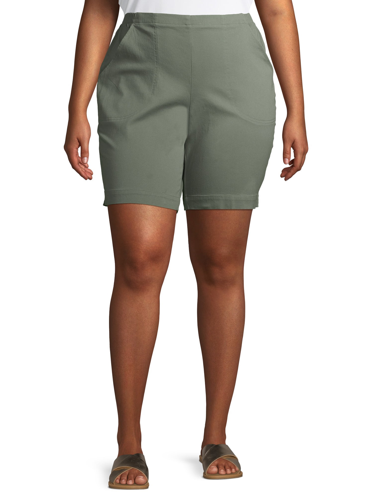 Just My Size Women's Plus Size 2 Pocket Pull on Shorts - Walmart.com