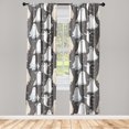 thumbnail image 3 of Ambesonne Halloween Curtains, Ghosts Fun Cats Print, Pair of 28"x95", Beige White Dark Taupe, 3 of 5