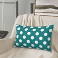 thumbnail image 5 of Zufioo Teal And White Polka Dot Print Double-sided Plush Pillow Cover,Decorative Pillow Protector without Pillow Core, Suitable for Sofa, Bedroom, Car-20"x30", 5 of 6