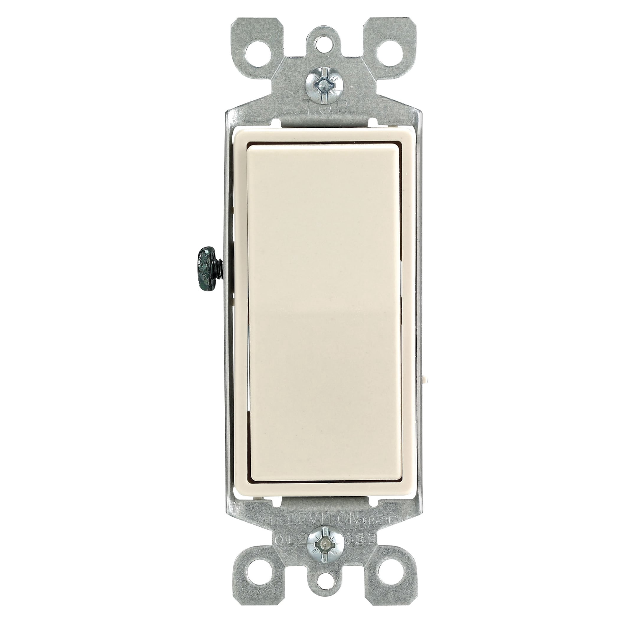 Leviton 15 Amp, 120/277V Decora Rocker 3-Way AC Quiet Switch, 5-Pack, 5603-2TM, Light Almond