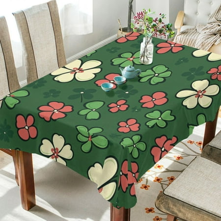 

WOBOGO Colorful Clovers Square Tablecloth 60×108in Polyester Fabric Tablecloth Washable Dust Resistant Wrinkle Resistant