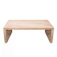 thumbnail image 7 of Hassch Modern Boho Coffee Table in Natural Wood Finish, Traditional Rectangular Center Table with Intricate Carved Panels, Easy to Assemble, 7 of 7