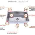 thumbnail image 2 of Atlas Undermount 18 Gauge Stainless Steel 29.5" Single Bowl Kitchen Sink with Grid and strainer, 2 of 2