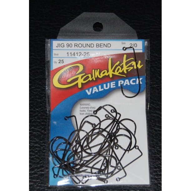 Gamakatsu Jig Hooks 90 Degree Round Bend NS Black Size 2/0 Walmart