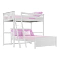 thumbnail image 3 of Max & Lily Solid Wood L-Shaped Bunk Bed, Twin over Full with Ladder for Kids, White, 3 of 11