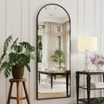 thumbnail image 3 of Antok 64"x 21.2" Arched Full Length Mirror Standing Floor Mirror Stand Up Mirror, Black Frame, 3 of 7