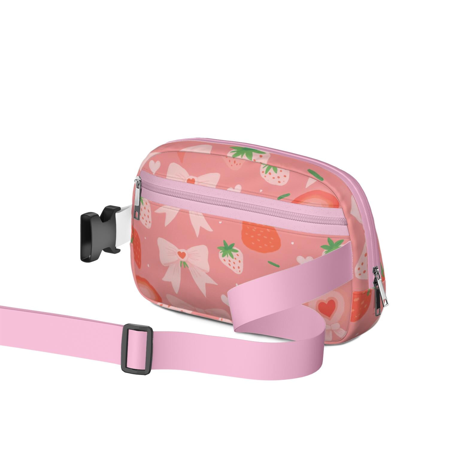 Waist Bag for Men&Women Waist Bag & Hip Bum Bag with Adjustable Strap for Casual Running Hiking Cycling Strawberry Bow Sporty Waist Pack