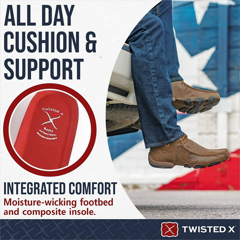 Twisted X Men's Leather Driving Shoe - Moccasin Toe Chukka Ankle