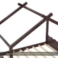 thumbnail image 5 of Full House Floor Bed with Support Slats, Solid Wood House Bed Frame for Kids, No Box Spring Needed and Opening Constructure, Espresso, 5 of 11