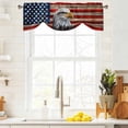 thumbnail image 3 of American Flag Tie Up Valance Curtains for Windows, Kitchen Curtains Window Treatments, Eagle Blue Red USA Flag Vintage Short Window Shades Valances for Bedroom Bathroom Cafe 54"x18", 3 of 8
