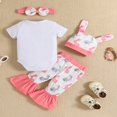 thumbnail image 3 of PENGXIANG My First Easter Outfit Clothes Set Infant Baby Girl Boy Bunny Romper Top Rabbit Pants Set with Hat White 0-3 Months, 3 of 7