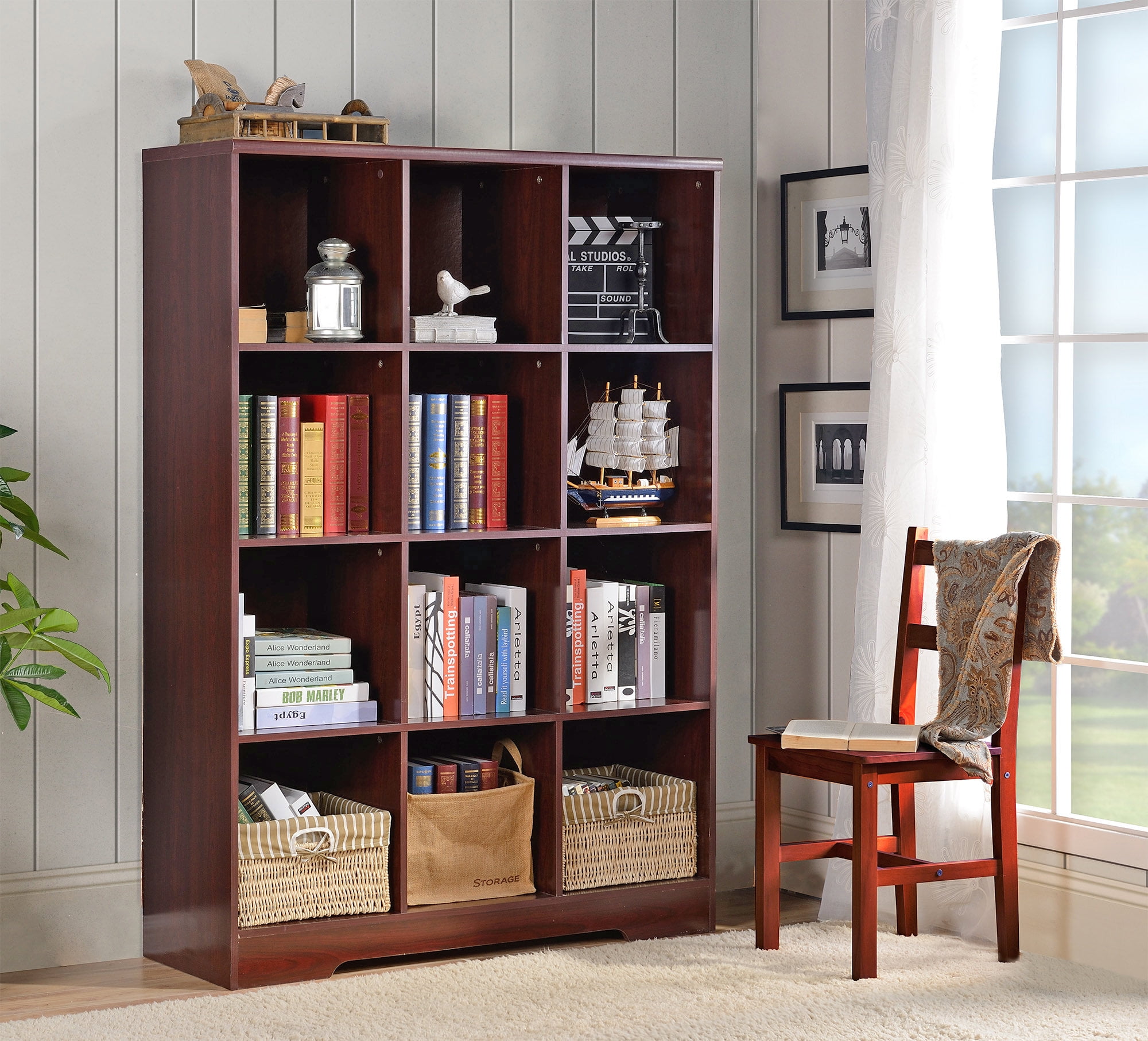 American Furniture Classics Large 12 Cube Storage Organizing Bookcase