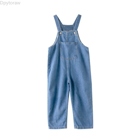 Dpytoraw Kids Relaxed Fit Denim Bib Overalls Little Big Boys Girls Soft Cotton Jean Pants Size 2-3 Years
