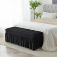 thumbnail image 4 of Bench Cover,Stretch Seat Case Protector,Elastic Chair Covers,Piano Bench Cushion Black, 4 of 8