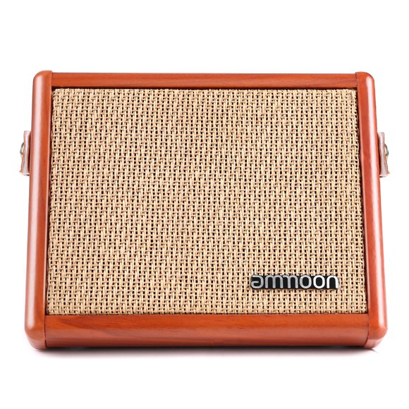ammoon AC-15 15W Portable Acoustic Guitar Amplifier Amp BT Speaker with Microphone Input Supports Volume Bass Treble Control Reverb Effect Built-in Rechargeable Battery