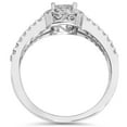 thumbnail image 3 of Pompeii 1 Carat Princess Cut Split Shank Halo Diamond Engagement Ring 14K White Gold, 3 of 4
