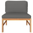 thumbnail image 2 of vidaXL Middle Sofa with Dark Grey Cushions Solid Teak Wood, 2 of 5