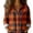Orange, variant on QASIEATN Womens and Girls Long Sleeve Flannel Shirt Casual Button Down Plaid Shirts 3 Months Adult 2XL