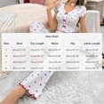 thumbnail image 3 of Levmjia Womens Pajama Set Short Sleeve V Neck Printed Pants Two Piece Sleepwear Soft Comfortable Breathable Nightwear Home Comfort Daily Wear, 3 of 6