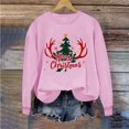 thumbnail image 6 of asdoklhq Christmas Women Sweatshirt Women's Round Neck Christmas Printed Sweatshirt Long Sleeved Top Sweatshirt Pink S, 6 of 6