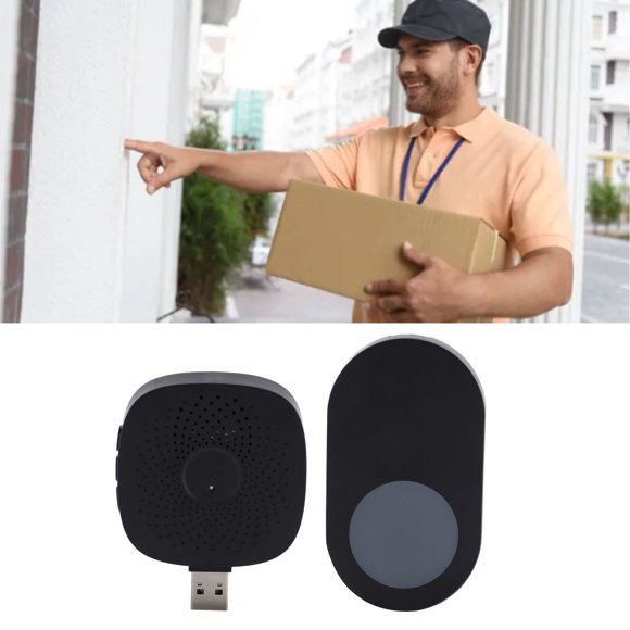 Door Bell Ringer, Dust Proof Easy Installation Robust Signal Coverage Rugged Accurate Volume Control Rain Proof ABS Wireless Doorbell for Home